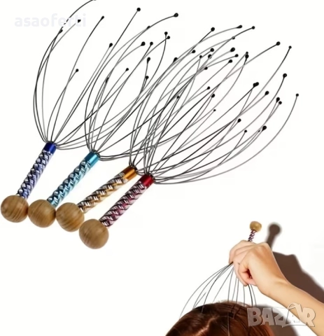 Релаксиращ Масажор за Глава (Скалп) – Облекчава Стреса и Главоболието, снимка 14 - Масажори - 52551447