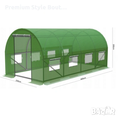 Градинска четирисегментна оранжерия - професионална защита за вашите култури - 4 х 2,5 х 2м, снимка 5 - Други стоки за дома - 53615716