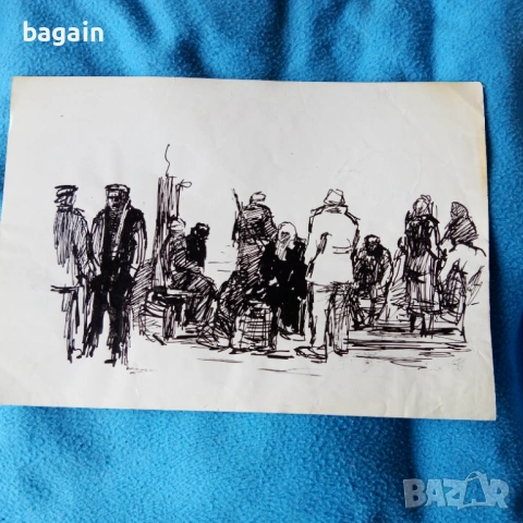 Рисунка, графика, туш.