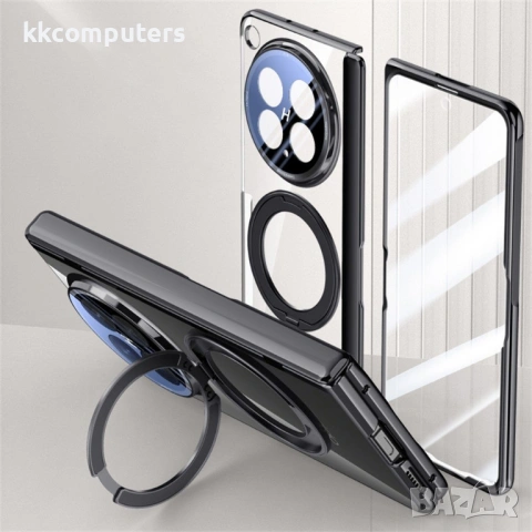 Магнитен Калъф за Oppo Find N6 5G - PC, 360° стойка, Вградено стъкло, 3 цвята