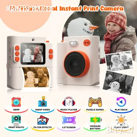 Нова Креативна детска камера Фотоапарат 48MP с термален печат и аксесоари, снимка 3 - Фотоапарати - 50265040