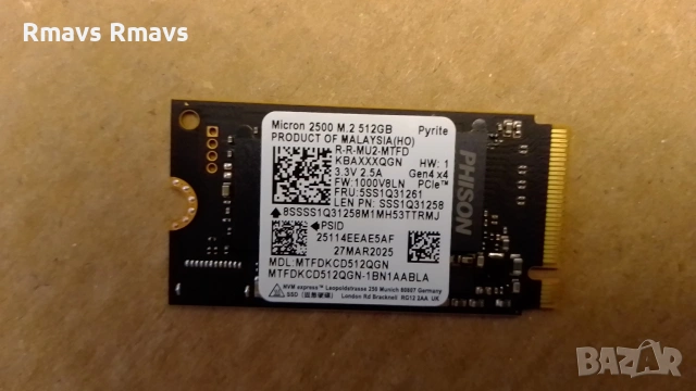 SSD NVMe 512gb Micron 4x4 2242