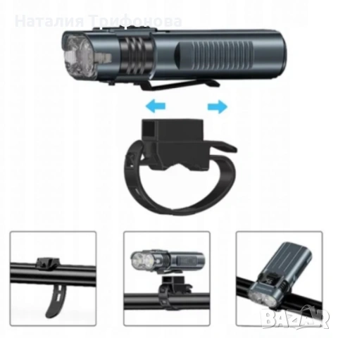 Мощен Led фар за велосипед и фенер 2в1 BL-SM-220 - сигурно и мощно каране, снимка 6 - Други стоки за дома - 53401491