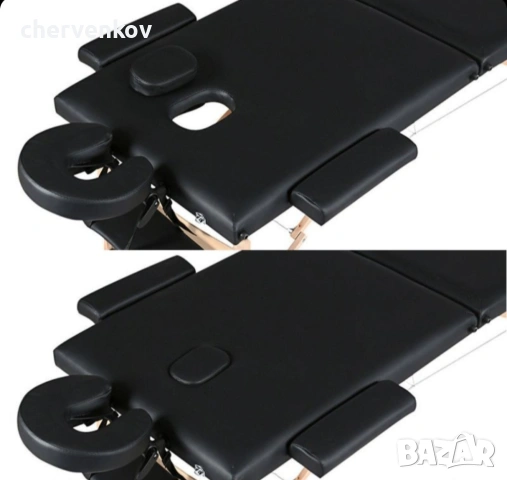 четирисекторна дървена козметична масажна кушетка четирисекционна черен цвят, снимка 6 - Кушетки - 53165920