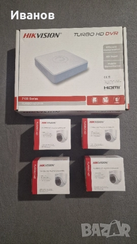 Комплект четриканален двр и четри камери HIKVISION със звук