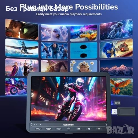 Нов Автомобилен DVD плейър 10.1 с HDMI USB TF карта за деца кола автомобил, снимка 3 - Друга електроника - 53018028