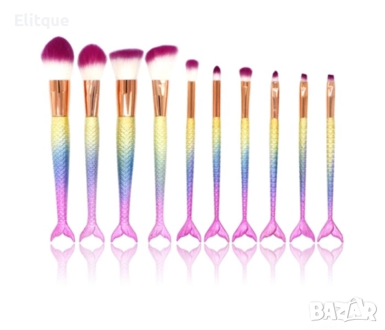 Десет чудесни четки за грим с дръжка тип русалка в два варианта HZS62, снимка 6 - Други - 52820416