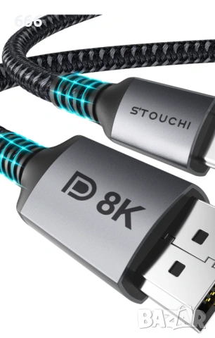 USB C към DisplayPort 1.4 8K кабел, 2M, снимка 7 - Друга електроника - 53283967