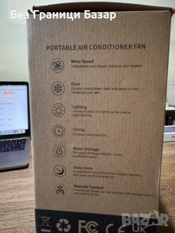 Нов мини Портативен въздушен охладител с дисплей и таймер за бюро офис, снимка 2 - Други стоки за дома - 53175882