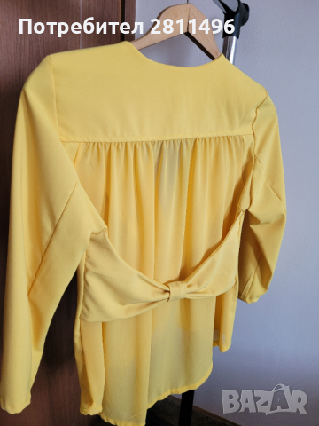 Дамско официално пролетно сако от шифон - жълт цвят, снимка 5 - Сака - 44953773