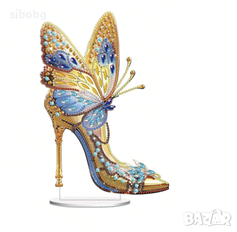 Сувенир - диамантен гоблен - Обувка с пеперуда     3447, снимка 5 - Гоблени - 45003924