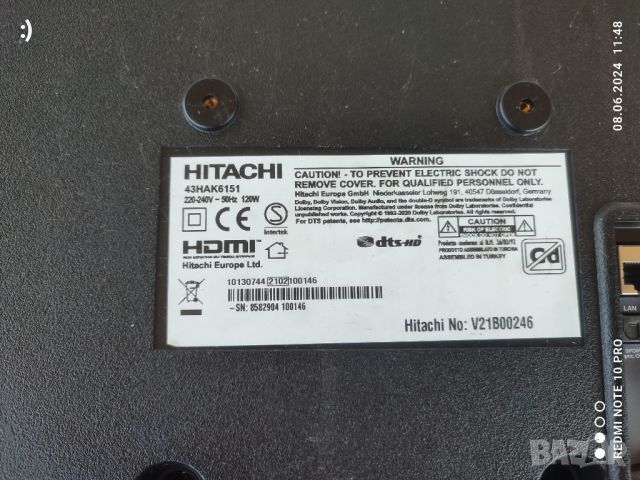 HITACHI 43hak6151 на части, снимка 1 - Части и Платки - 46182061