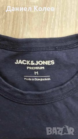 Мъжка тъмносиня тениска Jack & Jones, снимка 4 - Тениски - 48416095