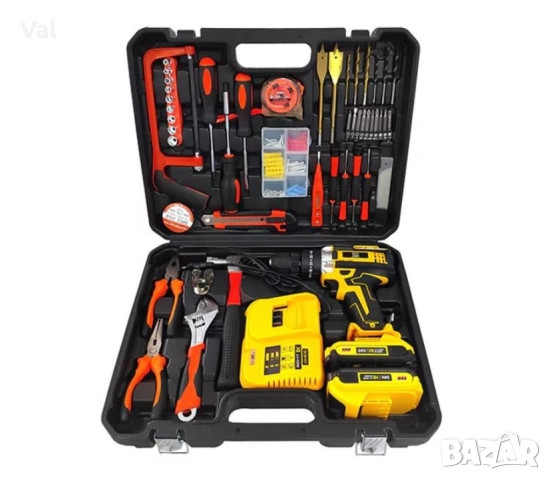 Комплект ударна бормашина, 111 аксесоара, 24 V, 5 Ah