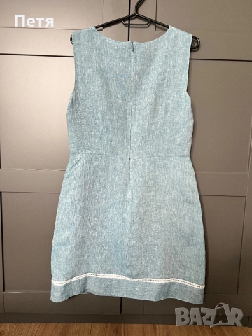 Ленена рокля Дика синя, снимка 2 - Рокли - 52627351