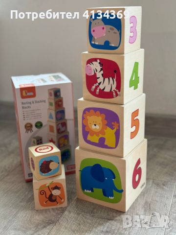 Детски дървени кубчета, снимка 1 - Образователни игри - 46422305