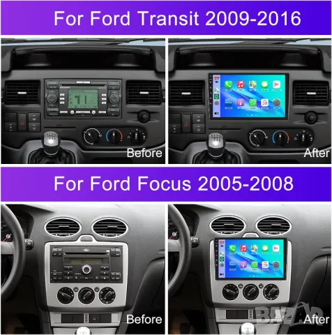 Мултимедия, Двоен дин, Навигация, за Ford Focus, Ford Transit, плеър, екран, Android, Transit, Focus, снимка 6 - Аксесоари и консумативи - 50334522