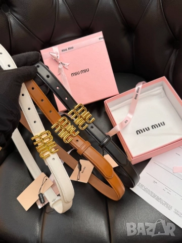 Колан+сертификат+торбичка от естествена кожа в кутия miu miu louis vuitton 2,7см