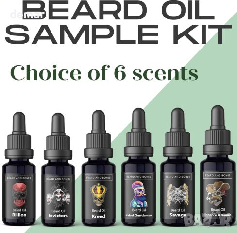 Beard and Bones Подхранващо масло за брада 6 по 10 мл, 6 аромата, снимка 4 - Мъжка козметика - 45113779