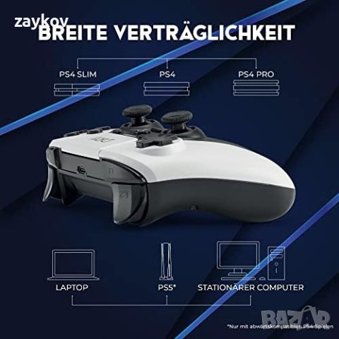 DR1TECH ShockPad II безжичен контролер за игри за PS4/PS3, съвместим с PC/iOS и двойна вибрация, снимка 4 - Аксесоари - 45101343