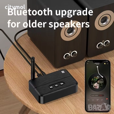 Bluetooth 5.4 аудио приемник M60, NFC, за дома и автомобила, USB, RCA, 3,5 mm AUX, снимка 5 - Аудиосистеми - 53177903