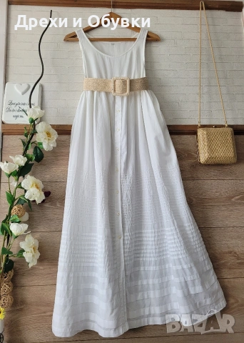Бяла лятна рокля памучна материя бохо, снимка 9 - Рокли - 54235178
