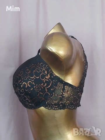 Ulla Popken 90 D Бял и черен дантелен сутиен , снимка 4 - Бельо - 54198638