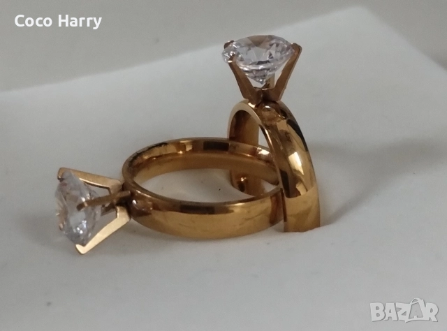 Комплект два пръстена,медицинска стомана, снимка 2 - Пръстени - 52897505