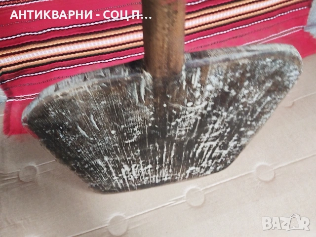 Голяма Старинна Ръчно Изработена Дървена Лопата За Пещ 19' Век / НОМЕР 694. , снимка 5 - Антикварни и старинни предмети - 53486187