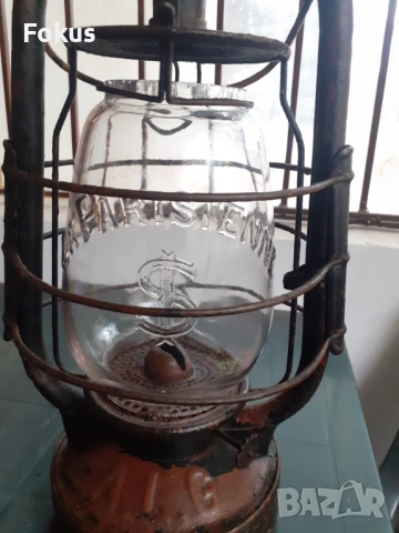 Уникален стар голям френски газов фенер лампа, снимка 2 - Антикварни и старинни предмети - 53291598