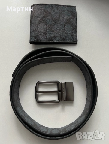 Колан и портфейл Coach, снимка 2 - Колани - 51693973