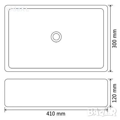 vidaXL Керамична мивка, бяла, 41x30х12 см (SKU:142339), снимка 4 - Железария - 48351148