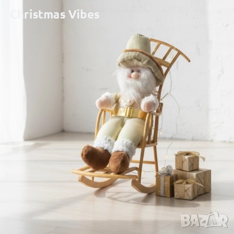 Декоративен Дядо Коледа с люлееща се шейна, снимка 3 - Декорация за дома - 52119426