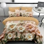 Флорален спален комплект с ластик 100% памук 200x230 / 180x200, снимка 15