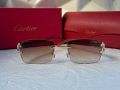 Cartier висок клас слънчеви очила Мъжки Дамски слънчеви с дървени дръжки, снимка 12
