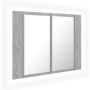 vidaXL LED шкаф с огледало за баня, бетонно сив, 60x12x45 см, акрил(SKU:804960
