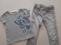 H&M дънки и тениска, снимка 1 - Детски панталони и дънки - 45199379