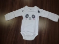 бебешко боди- панда с дълъг ръкав - размер 74, снимка 1