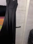 Черна сатенена рокля+бижу, снимка 3