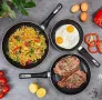 Нов Комплект от 3 броя тигани за пържене индукционен котлон Дом Кухня, снимка 6