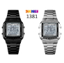 мъжки спортен часовник SKMEI електронен кварц LED 1381 стомана подобен на  Casio, снимка 1