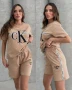 Calvin Klein Дамски Летен Комплект👚🩳Дамски Къс Екип Келвин Клайн - 6 Цвята Код A665, снимка 4