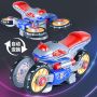 Каскадна, светеща играчка мотор, въртяща се на 360 градуса с подвижни гуми, снимка 7