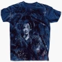 Мъжка тениска AFFLICTION Bamboo Geisha Stare Dark Blue Wash S Small, снимка 1