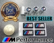 Качествен нов комплект 4 бр. стикери за BMW M Performance + 4 бр. капачки за вентили на гуми за кола, снимка 11