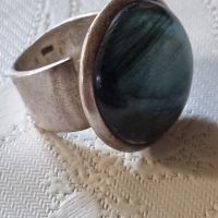 Vintage сребърен пръстен с естествен Лабрадорит, снимка 8 - Пръстени - 45905022