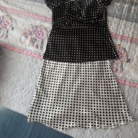 Комплект пола и блуза сатен на точки, снимка 2 - Комплекти - 45079486