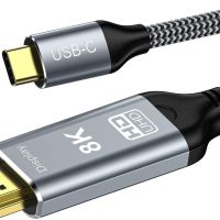 DGHUMEN USB C/Thunderbolt 3/4 към HDMI 2.1 кабел 8K 1m (8K@60Hz,4K@120Hz), снимка 1 - Друга електроника - 45372710
