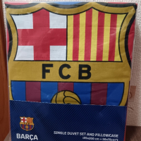 Комплект спално бельо FC Barcelona 135 см. x 200 см. + 50 см. x 75 см., снимка 1 - Спално бельо - 45002866