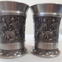 Немски чаши за ракия от калай Antik * Vintage, снимка 4 - Антикварни и старинни предмети - 45344999